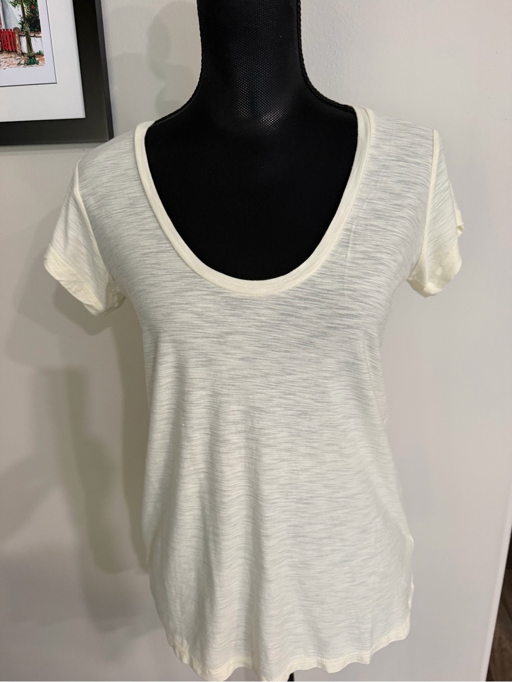 NWT Standard James Perse  Women's Naples Yellow Scoop Neck Short Sleeve Tee 1